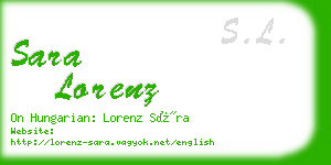 sara lorenz business card